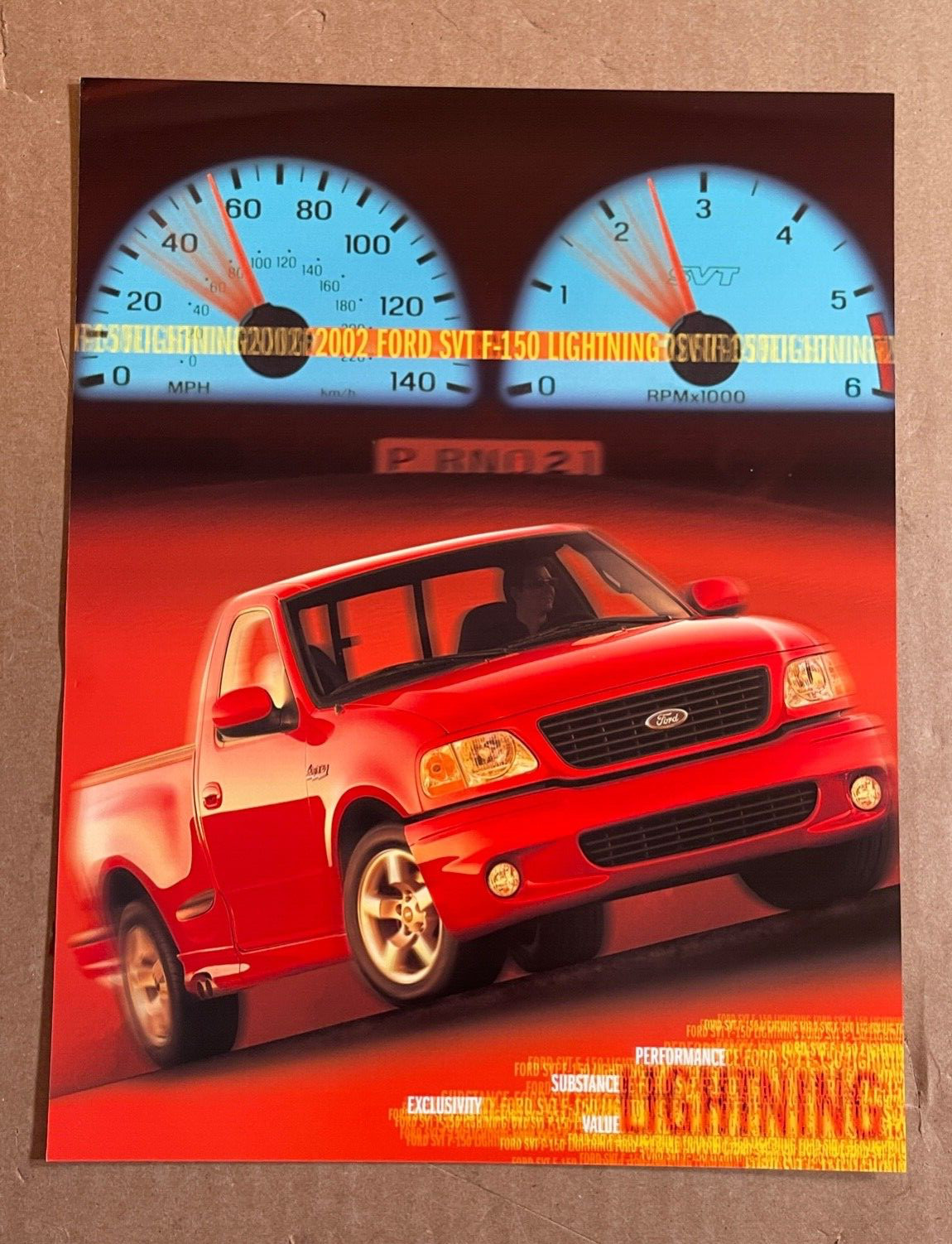 2002 Ford SVT F-150 Truck F150 Lightning Sales Fact Sheet CARD