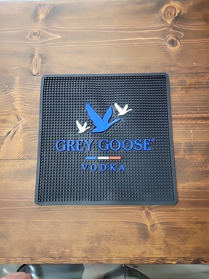 XL Grey Goose Vodka Rubber Bar Mat Spill Mat Black NEW 17×17 Inch Large Big
