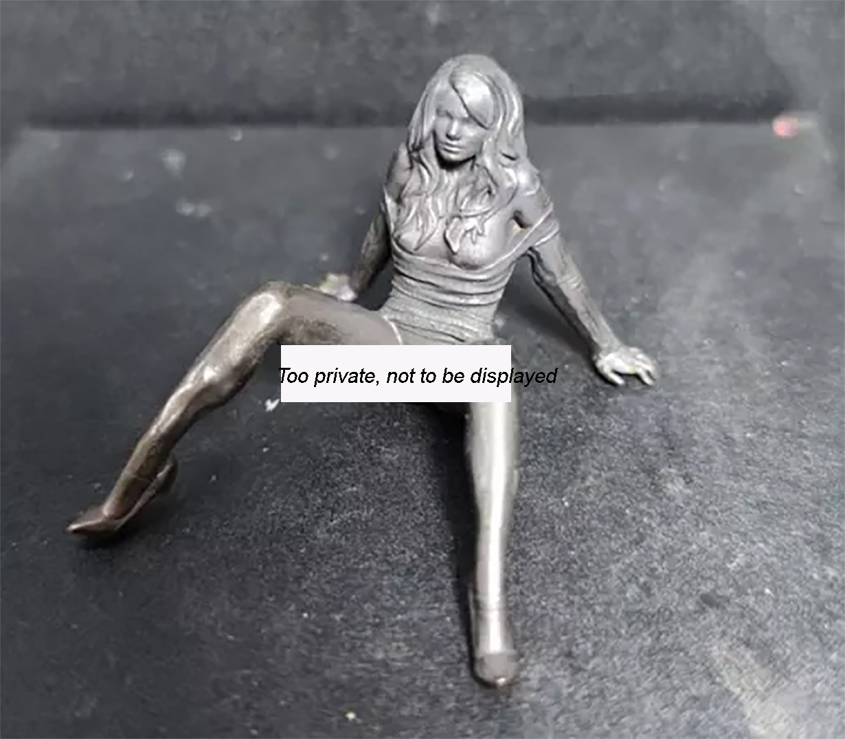 Black Solid Bronze Temptation Nude Girl Statue Art Beauty Open Legs Body Decor