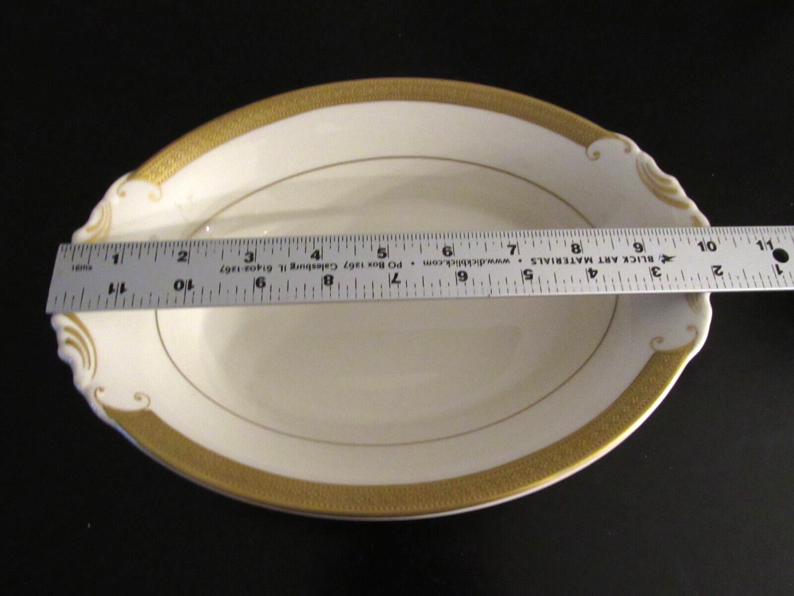 Bracelet Vintage Old Ivory China Oval Serving Bowl Platter~ Gold Trim Excellent!