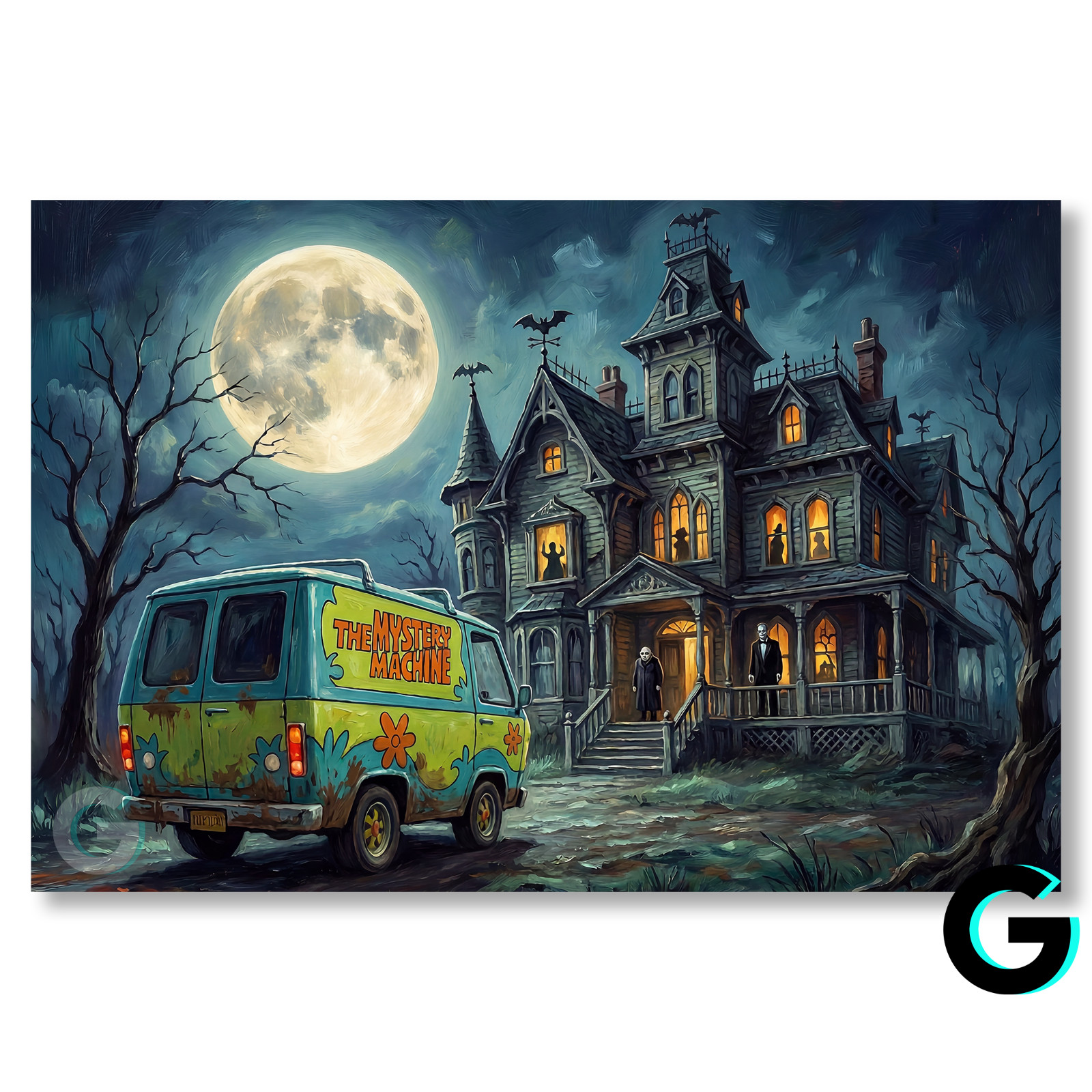The Mystery Machine Addams Family Cartoon Movie Poster 66lb Heavyweight Print