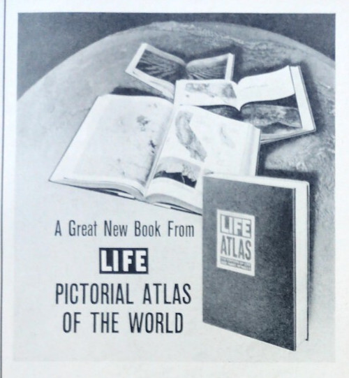 Vintage 1963 Ad Life Pictorial Atlas of The World Deluxe Edition Include Map