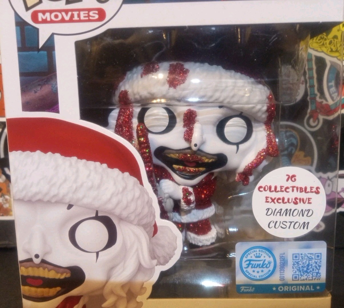 Funko Pop! (DIAMOND) Terrifier 3 ART THE CLOWN (Santa) #1990 Exclusive CUSTOM