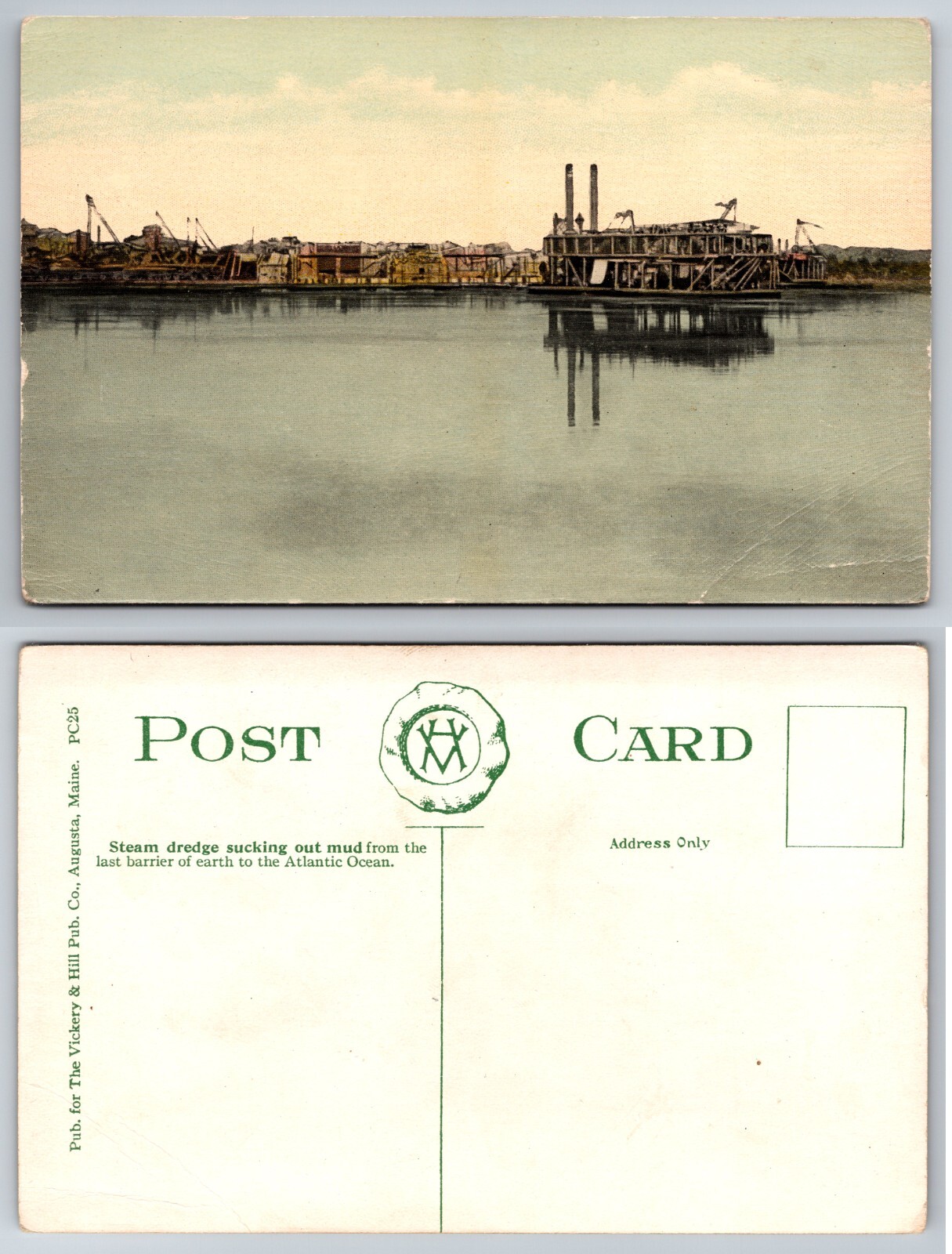 Steam Dredge on Atlantic Entrance of Panama Canal Postcard