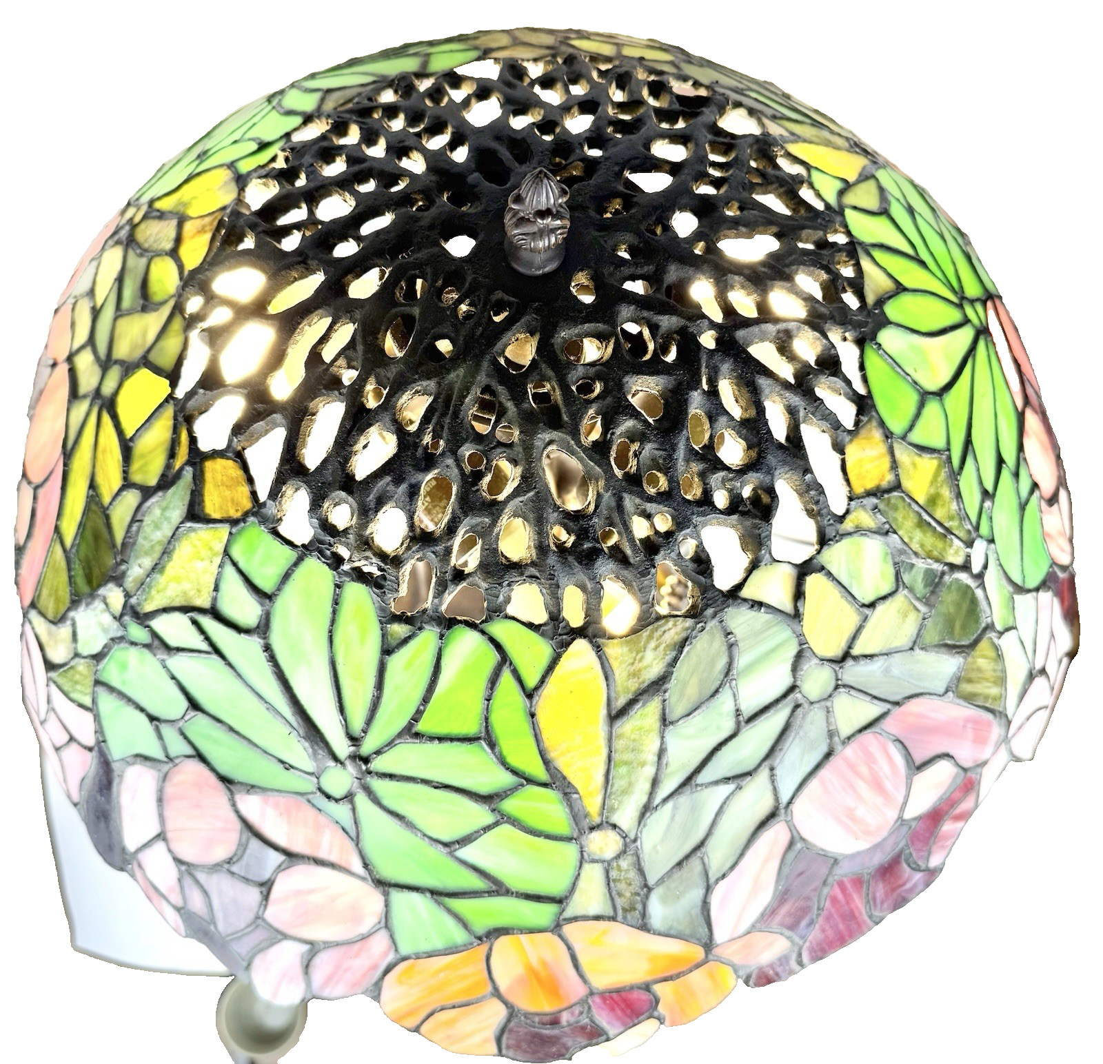 Vintage Tiffany Style Bronze Lamp Frog Lovers Couple Signed Collectors Quality