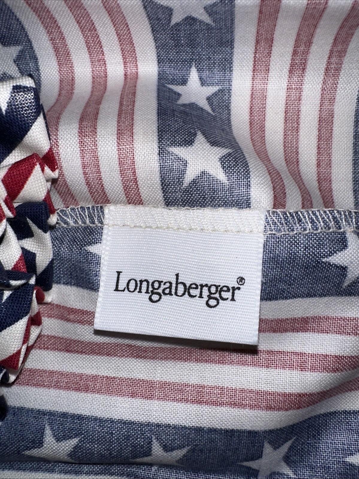 Longaberger Small Picnic Basket Liner All American Fabric NEW