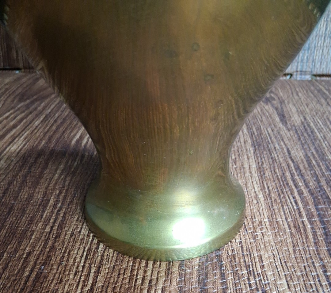 Solid Brass Ginger Jar / Vase with Lid / Urn – Mid-Century Decor 14.5″ Vintage.