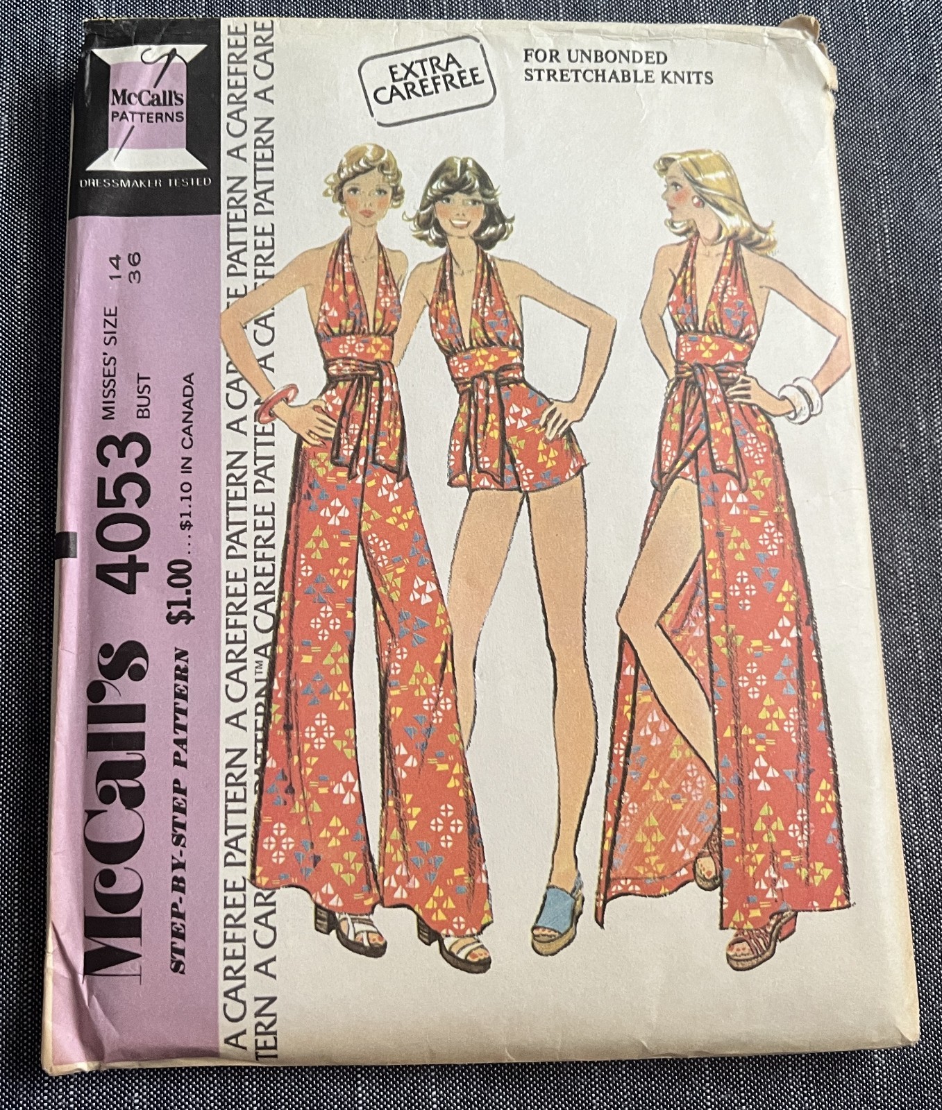 HTF McCalls Pattern 4053 VTG 70s Halter Top Pants Shorts Long Skirt Retro Mod 14