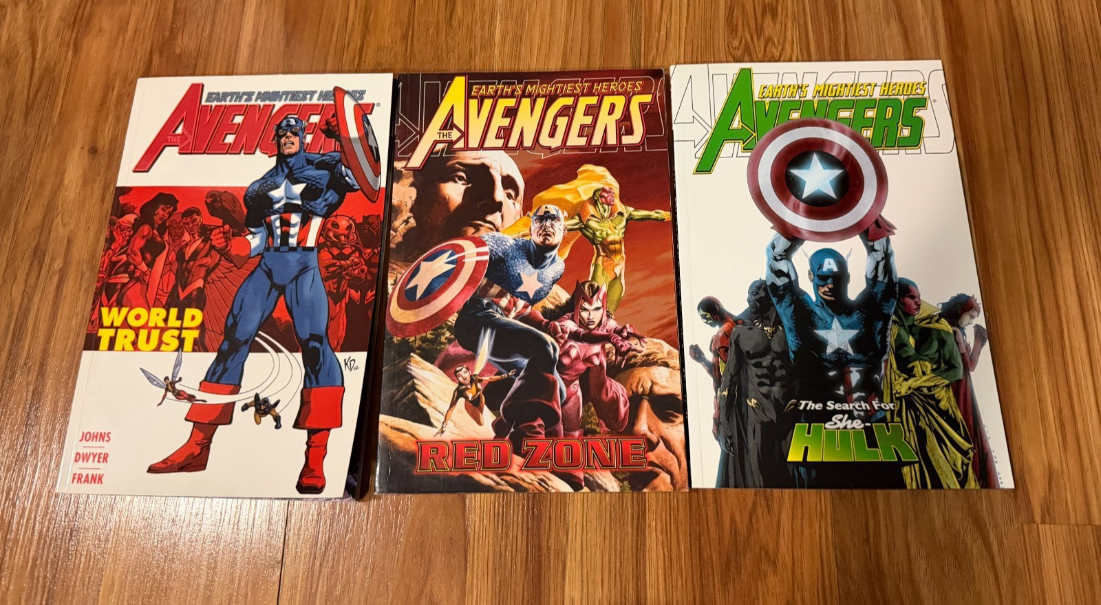AVENGERS by Geoff Johns 3-TPB Lot World Trust – Red Zone – She-Hulk Vol. 1 2 3