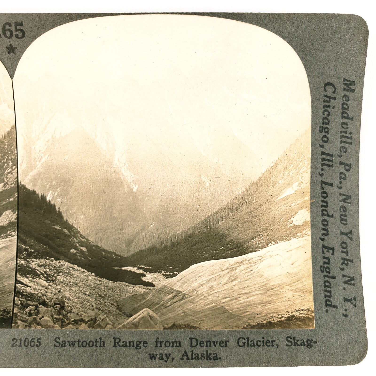 Sawtooth Mountain Range Skagway Stereoview 1920s Southeastern Alaska Landscape