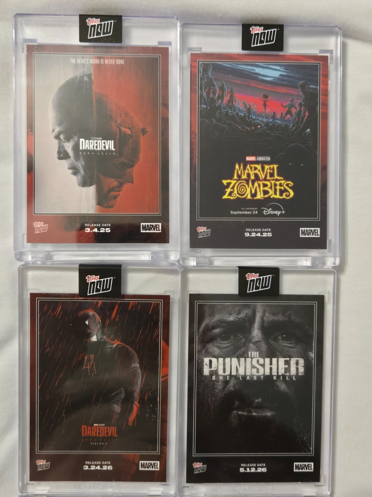 TOPPS NOW MARVEL LOT PUNISHER DAREDEVIL KING PIN ZOMBIES 4 CARDS