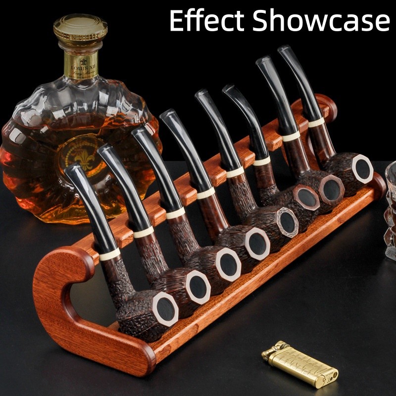 Smoking Pipe Rack,Wooden Pipe Stand for Tobacco Smoking Pipe, Smoking Pipe Stand