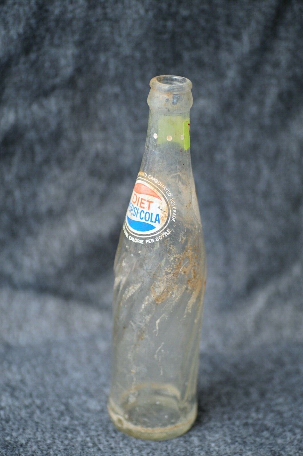 1964 Diet Pepsi Cola 12 oz Swirl Bottle-Vintage-Less Than One Calorie Per Bottle