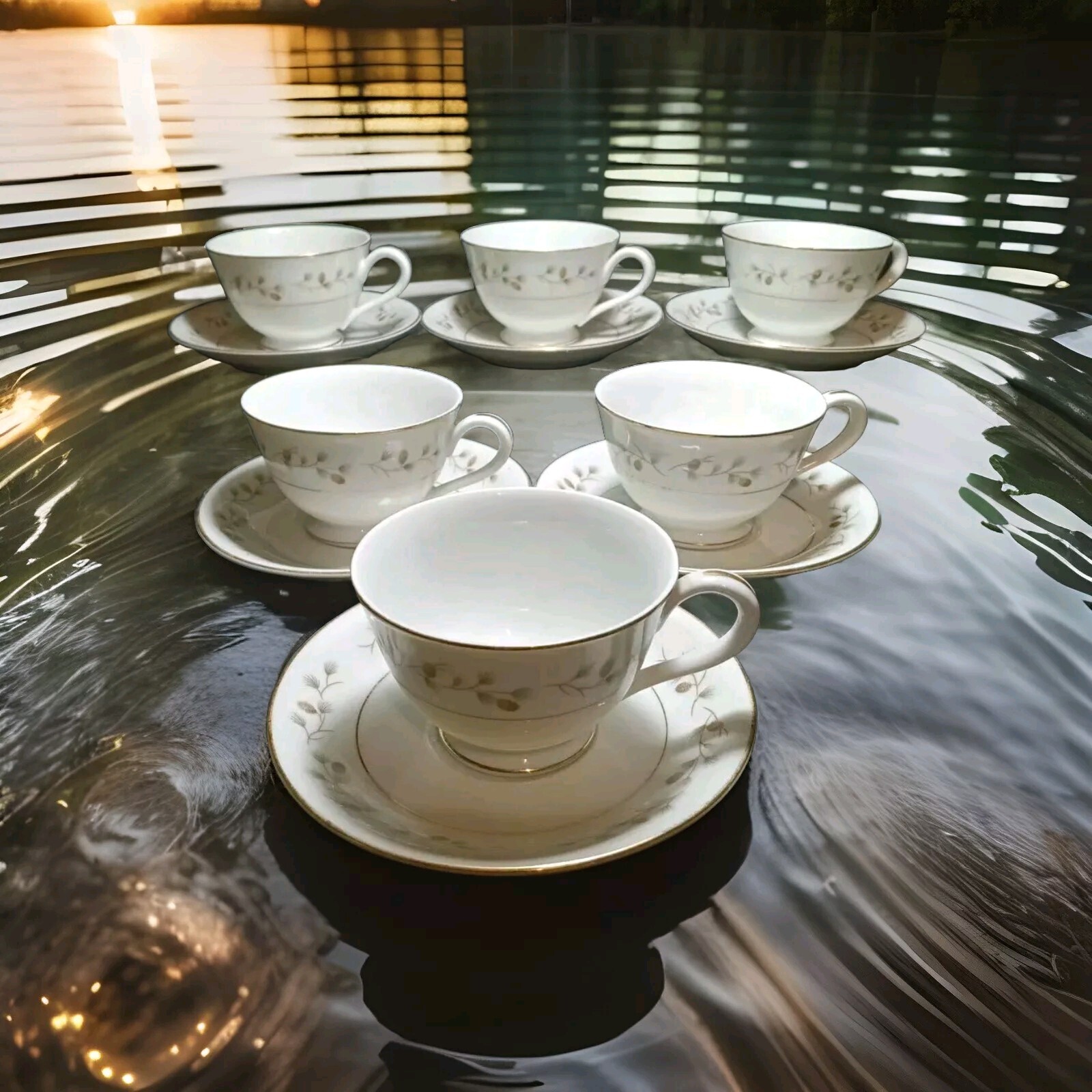 Royal Cameo Whispering Pine Cup & Saucer Set of 6