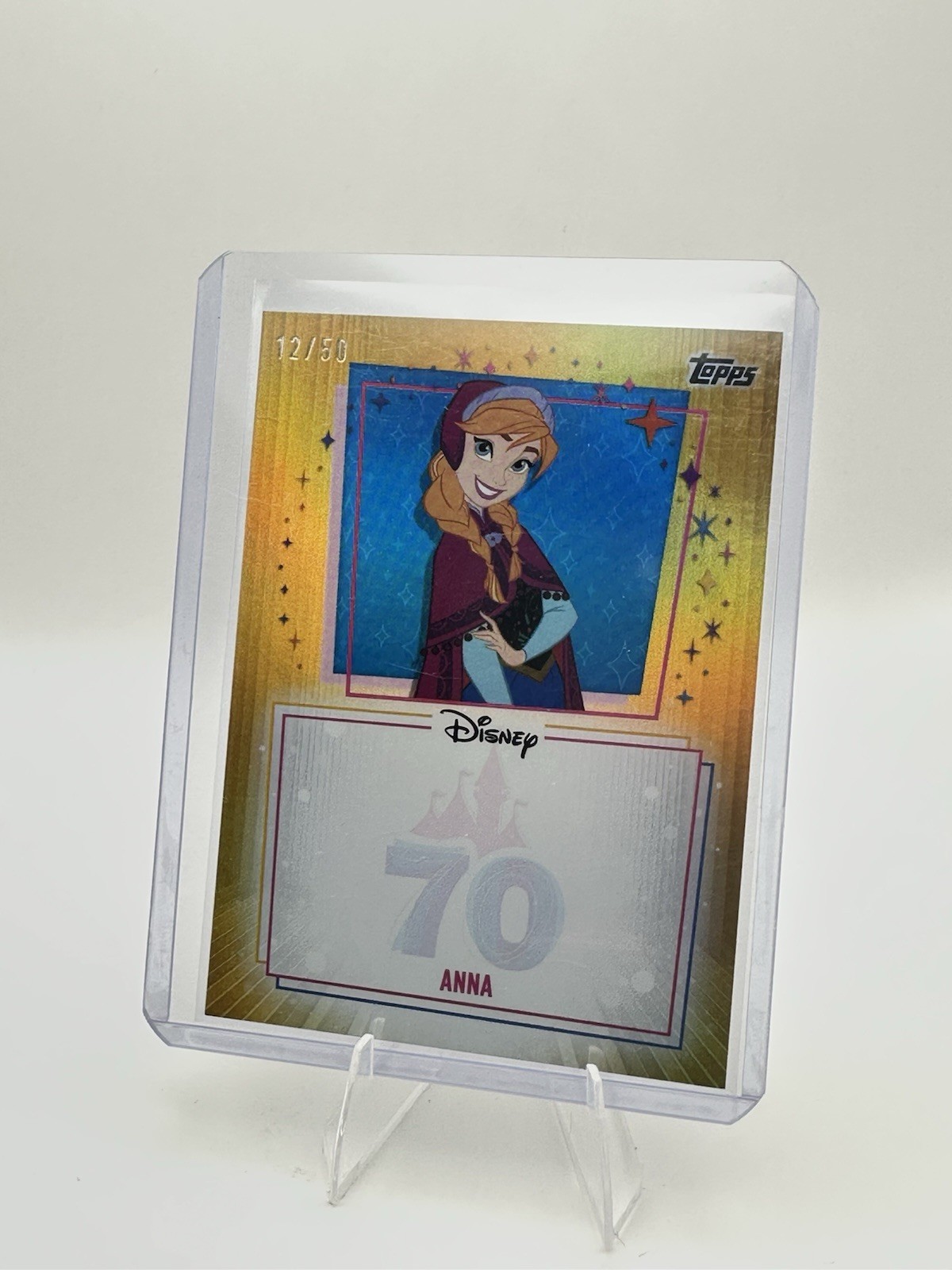 2025 Topps Disneyland 70th Anniv. Anna Autograph Opportunity Gold Foil /50