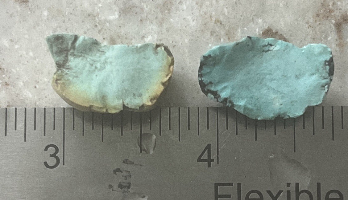 2 Blue Moon Nevada Turquoise Rough Nuggets 5.7tgw 21mm & 18mm