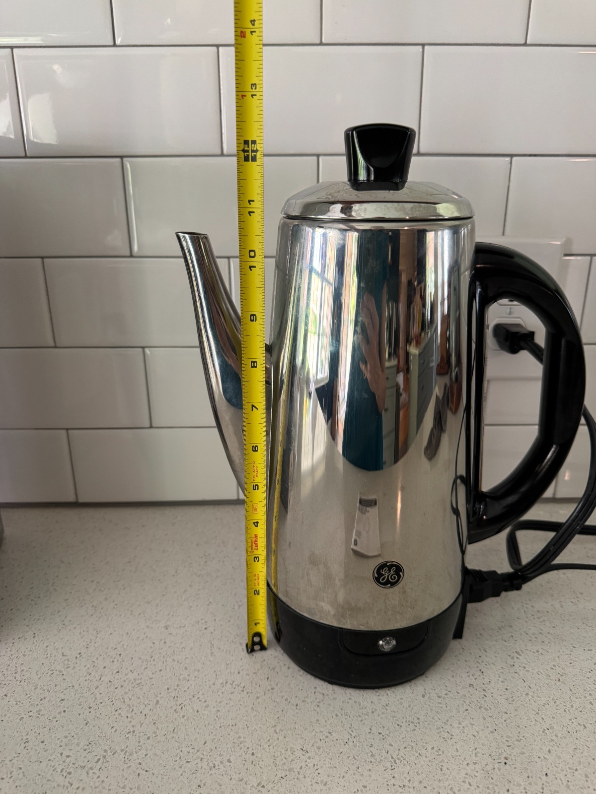 GE General Electric 106856R Percolator Electric Coffee Pot 12 Cup w/box / manual