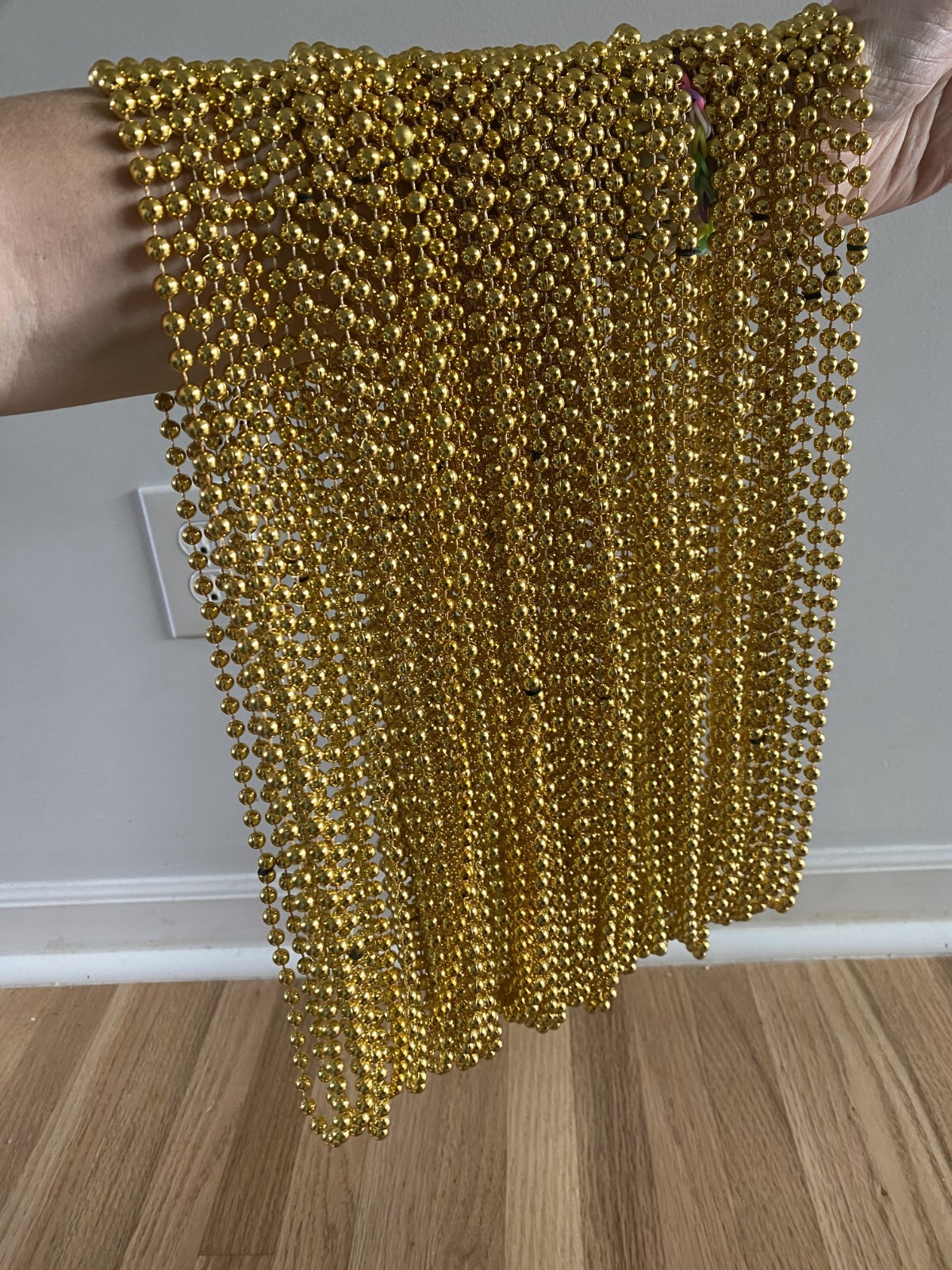 Gold Mardi Gras Bead Necklaces – Lot of 60