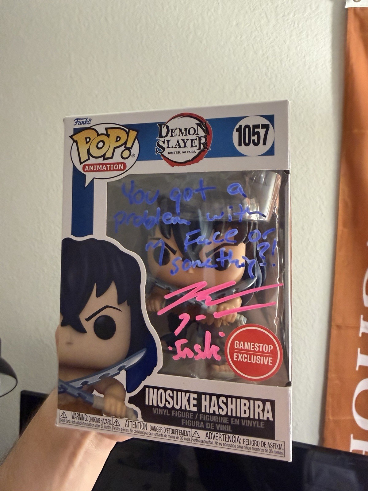 Funko Pop! Animation 1057 Demon Slayer INOSUKE HASHIBIRA Figure Signed JSA