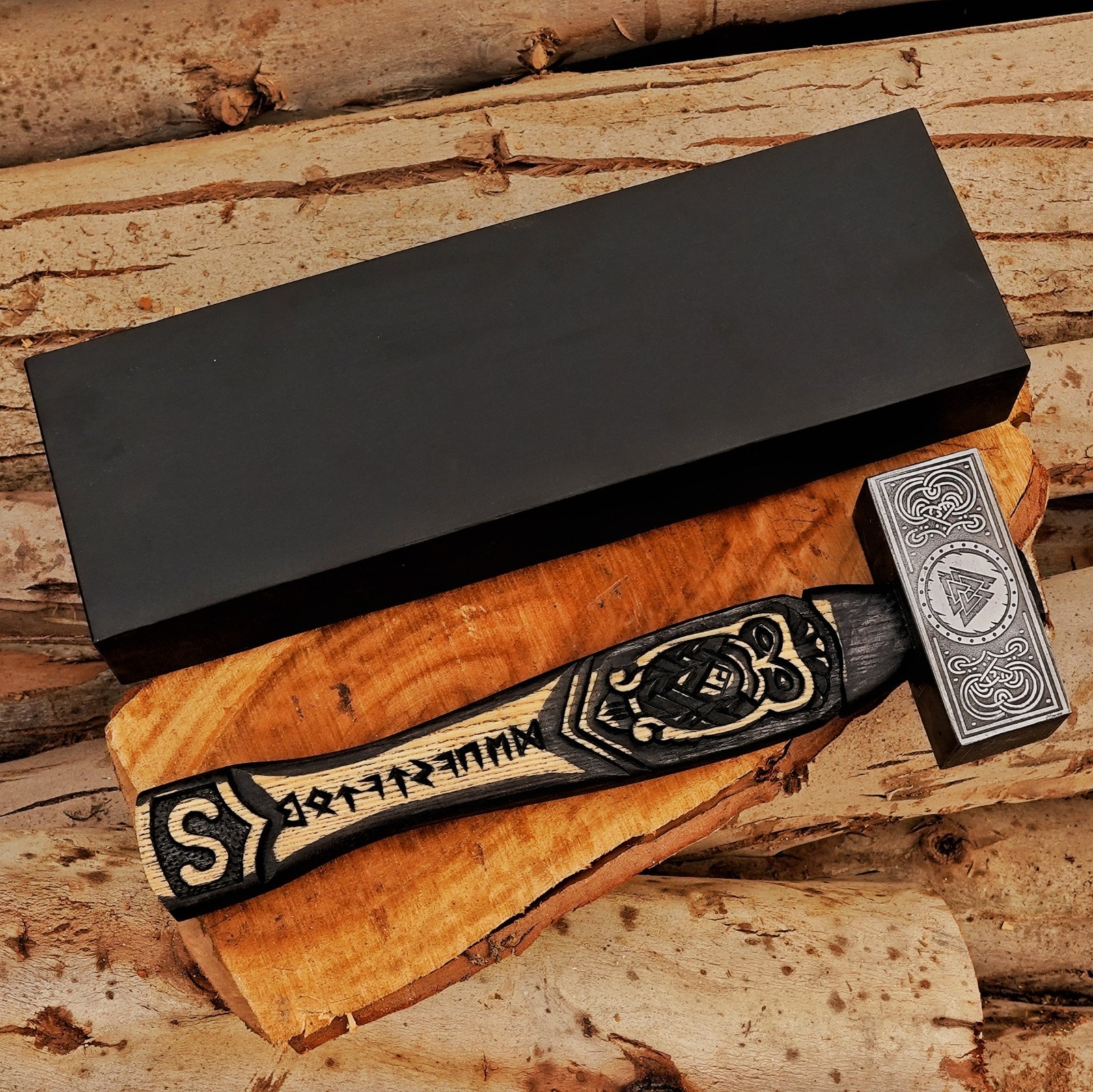 Handmade Viking Hammer 1095 High Carbon Steel Head Ash Wood Handle Norse Mjoln