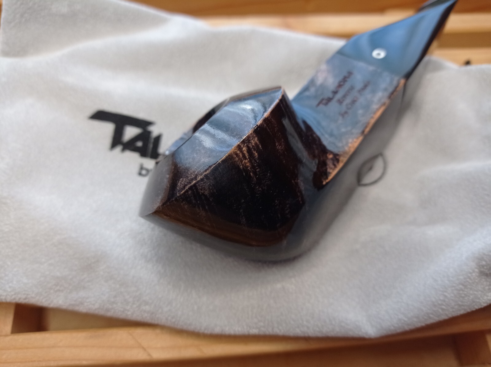 Talamona rhodesian stubby reverse calabash no filter black briar pipe 2 oz.2,5