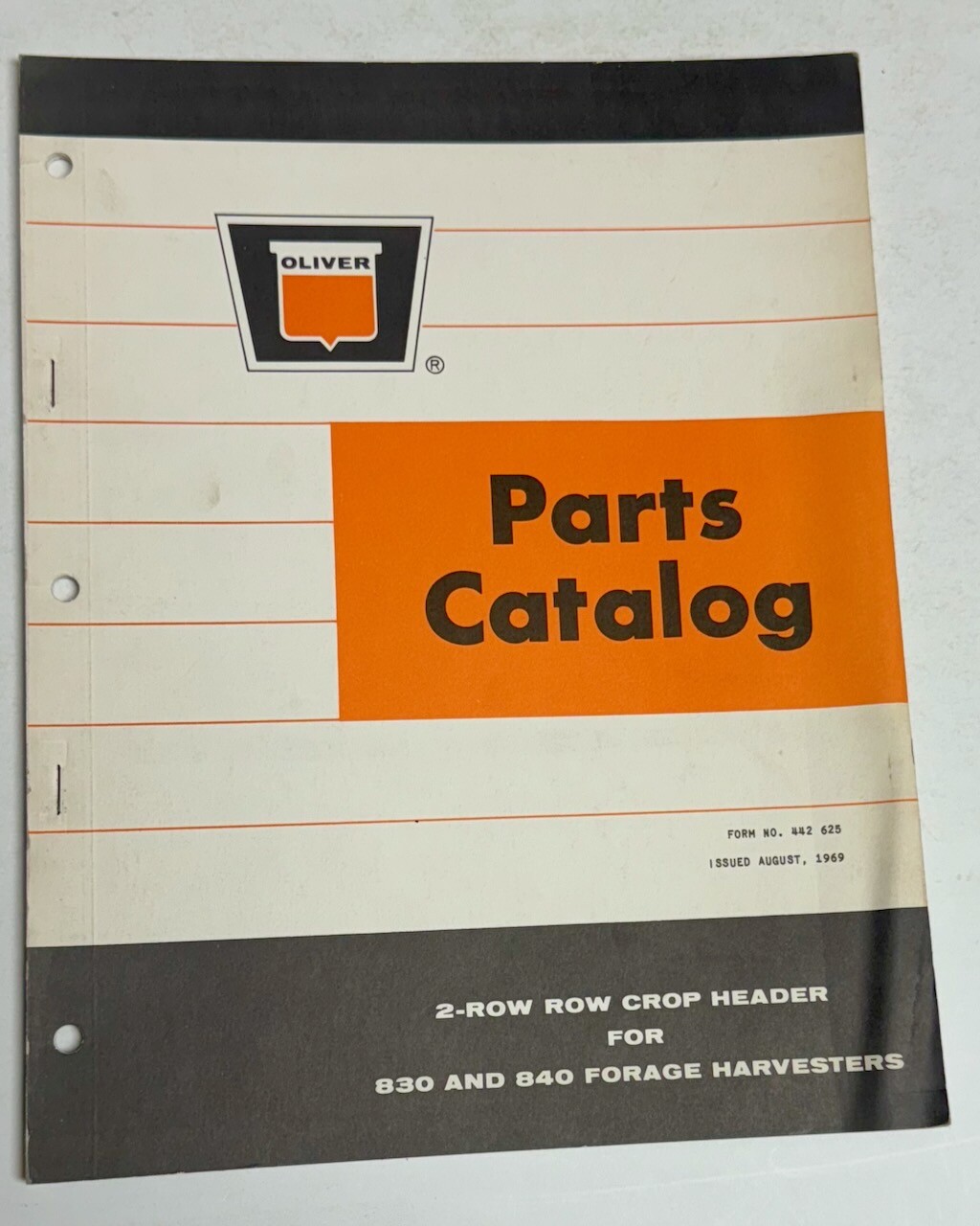 Oliver 2 Row Crop Header 830 840 Forage Harvesters Parts Catalog Manual 