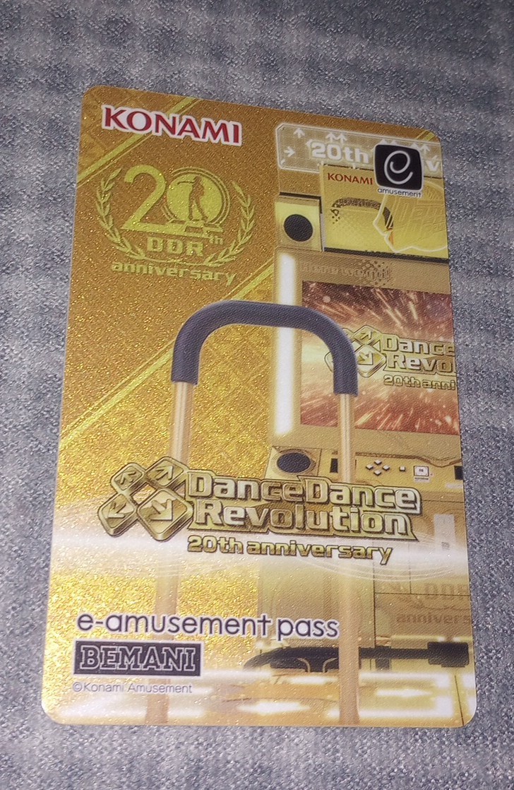 KONAMI e-AMUSEMENT PASS Dance Dance Revolution 20th Anniversary DDR Arcade Card