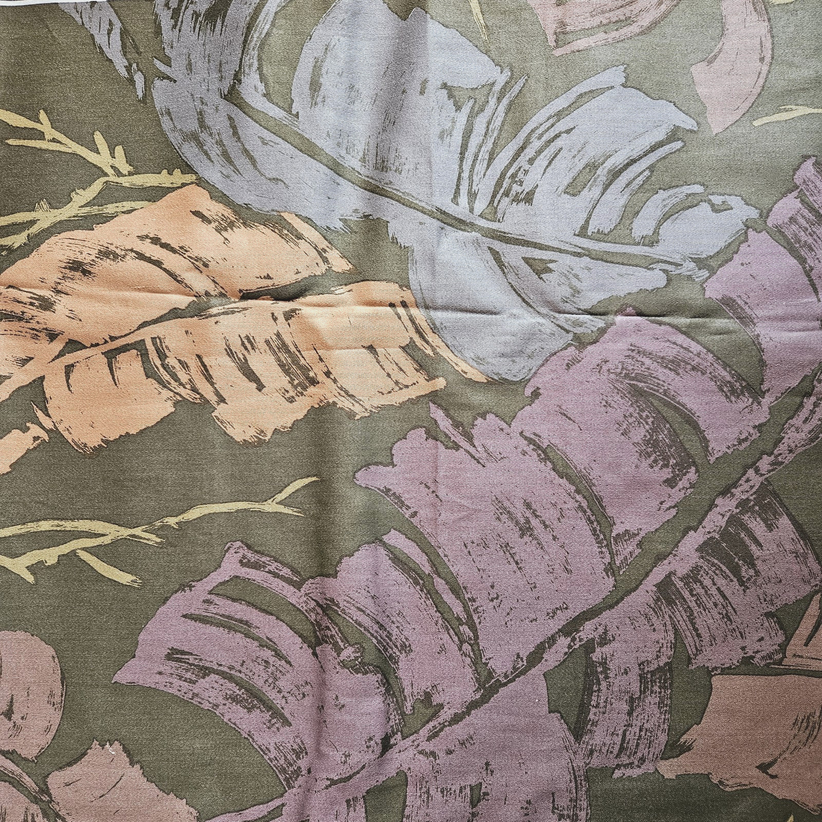 David Dash Cartier Mills Palmyra 7.5 Yards Green Feather Print Cotton Fabric