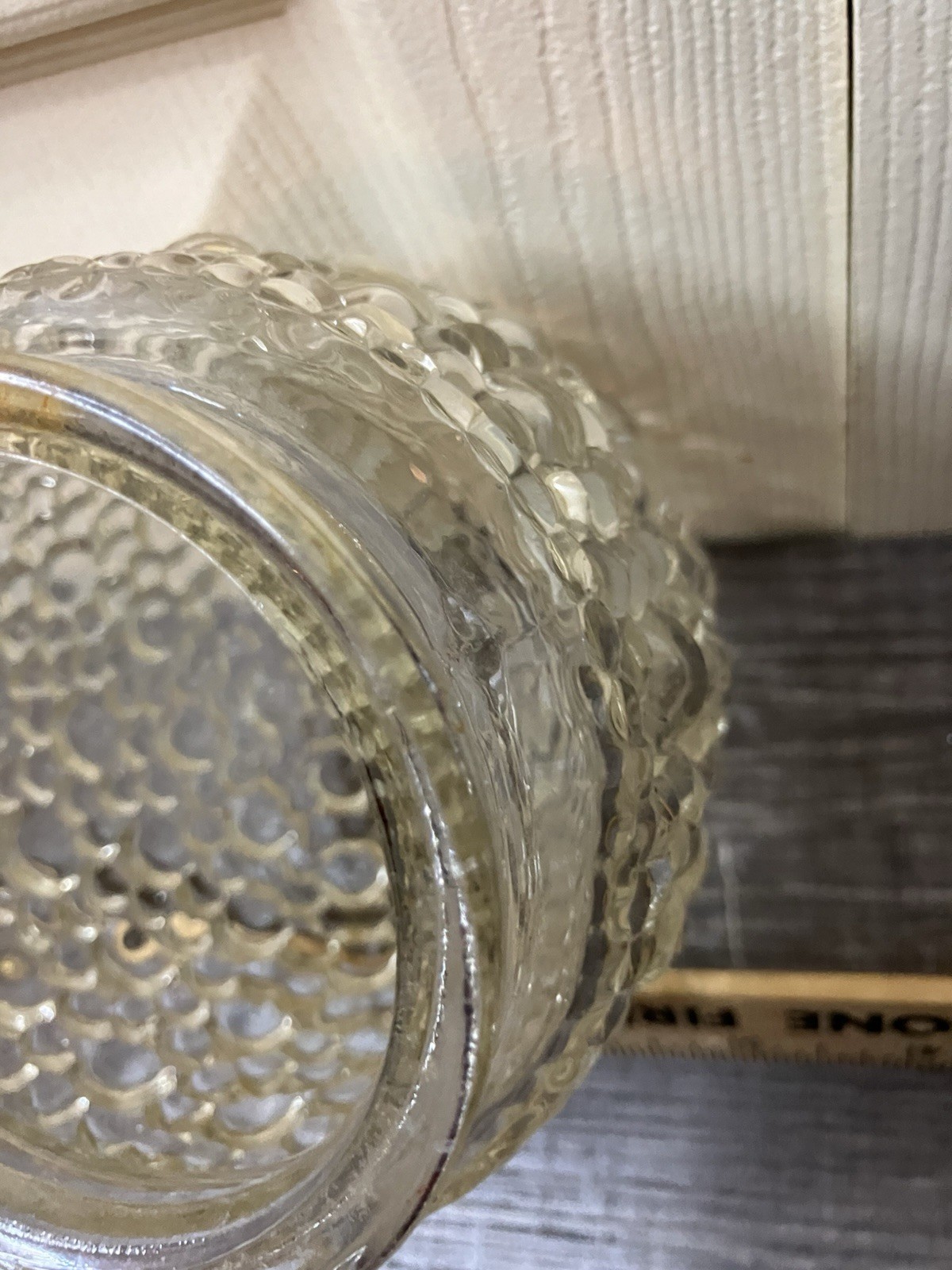Vintage MCM Bubble Glass Acorn Beehive Ceiling Porch Light Shade Globe Vintage