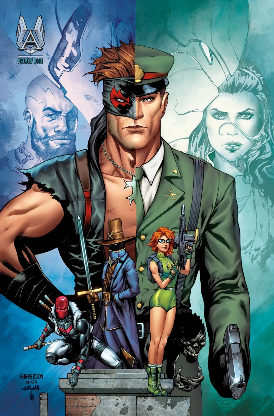 Artists Elite Primer Blue #1 Gunderson Exclusive Variant Cover Dallas Fan Expo