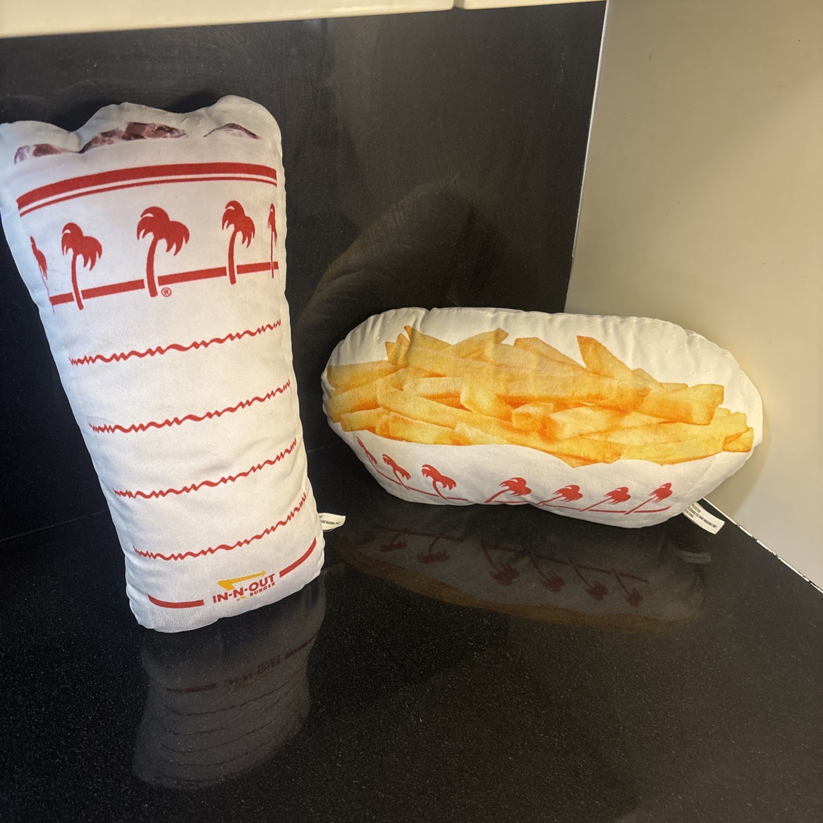 LOT OF 2 – Excellent – In N Out Burger Plush Pillows – Fries And Soda