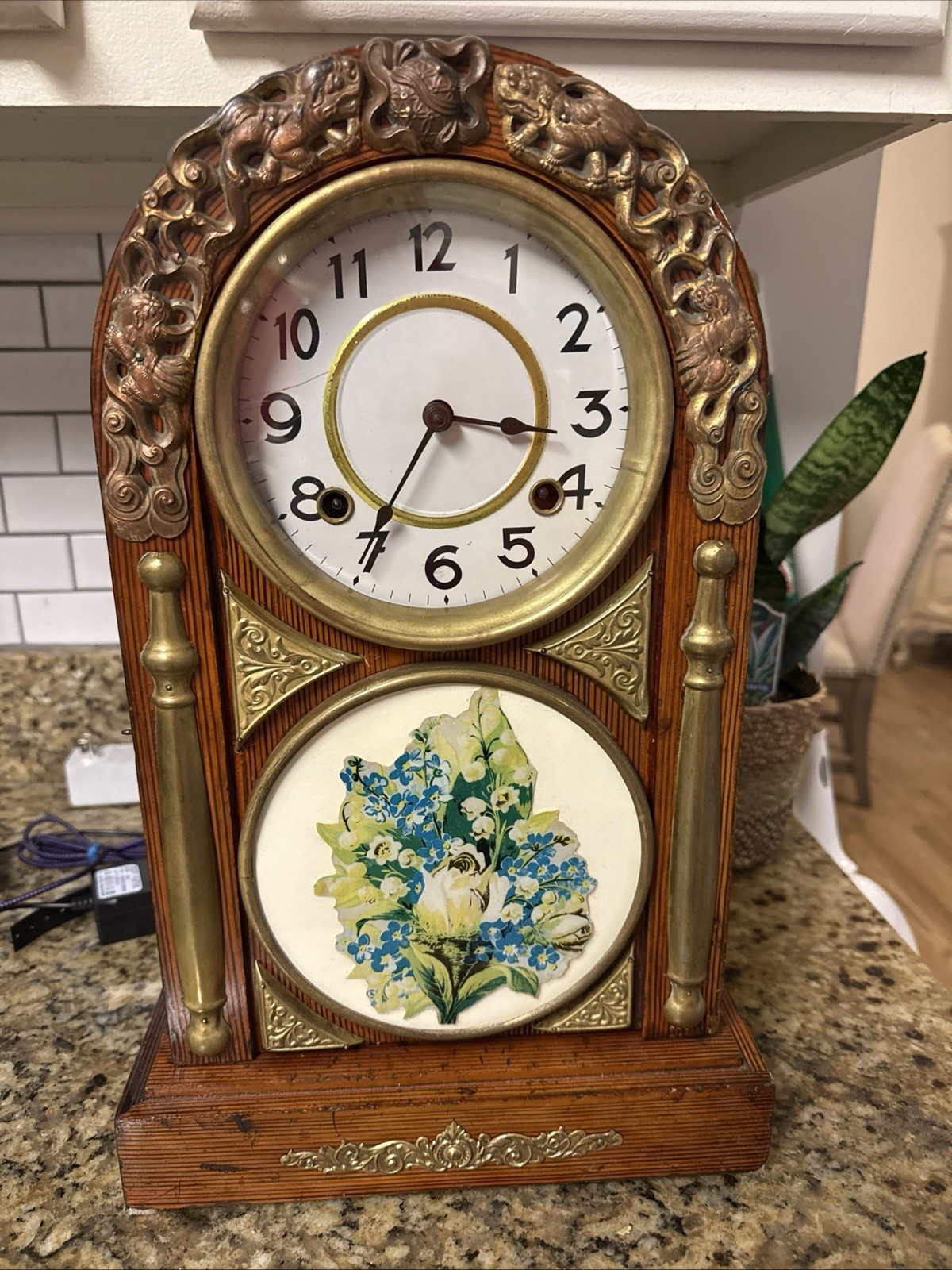 VINTAGE MEIZI MANTLE CLOCK Pre Circa 1900 Runs And Chimes Well