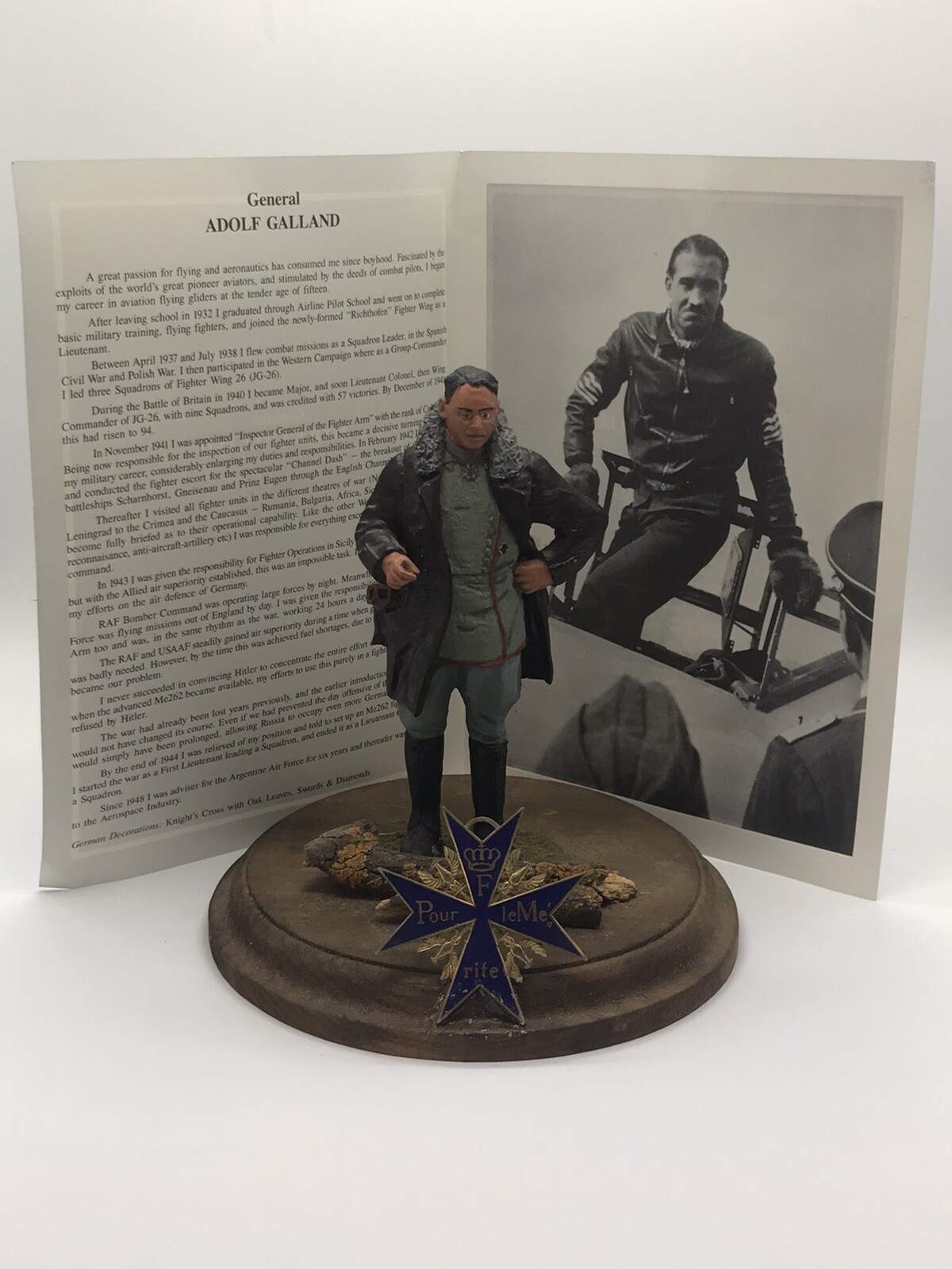 The Military Gallery General Adolf Galland Model On Stand Aviation Art Statue