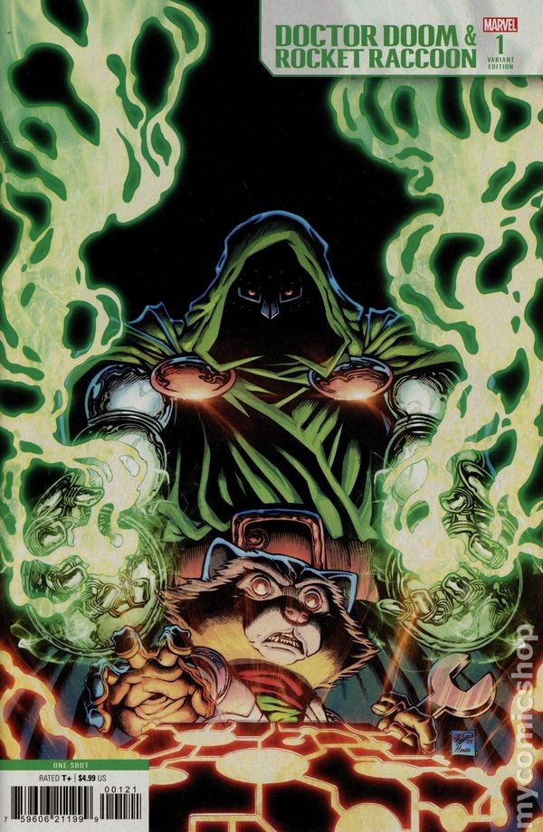 Doctor Doom and Rocket Raccoon 1B VF 2025 Stock Image