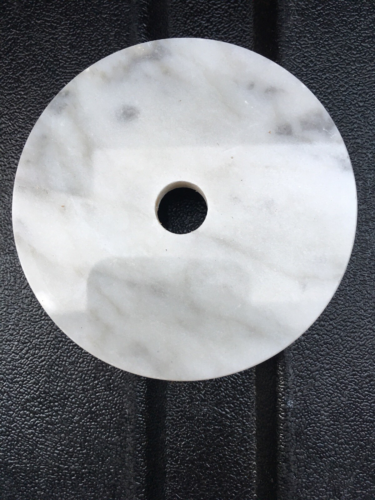 Vintage Italian 3 1/2 “ White Round marble bases with side hole
