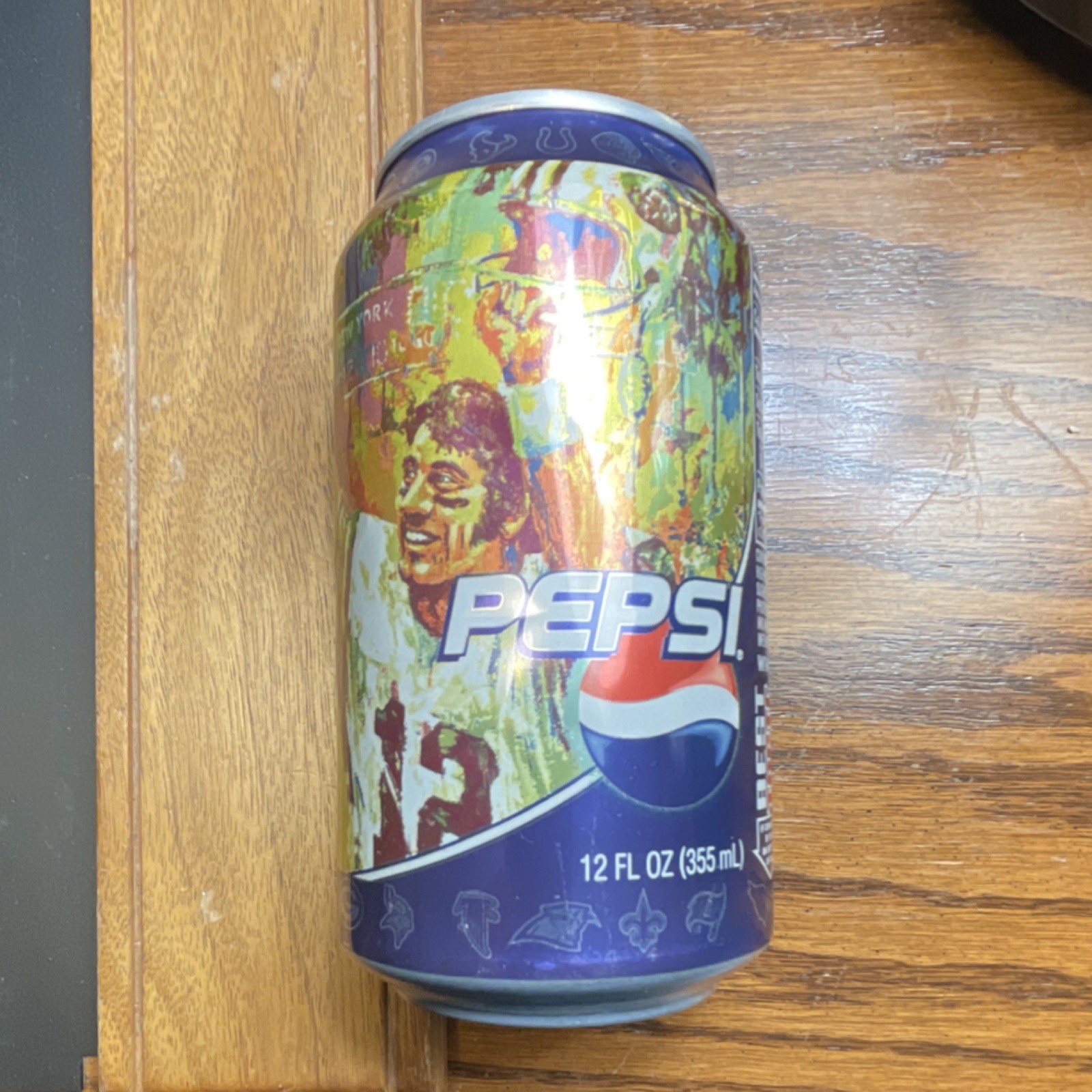 Pepsi Super Bowl III Joe Namath Party Can 12oz Blue Multicolor Soda Advertising