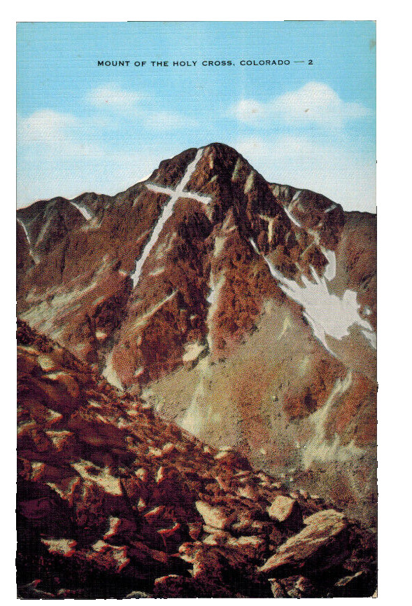 PC-2460*Antique E.C. Kropp RPPC Linen 1940’s** Mt. of the Holy Cross, Colorado
