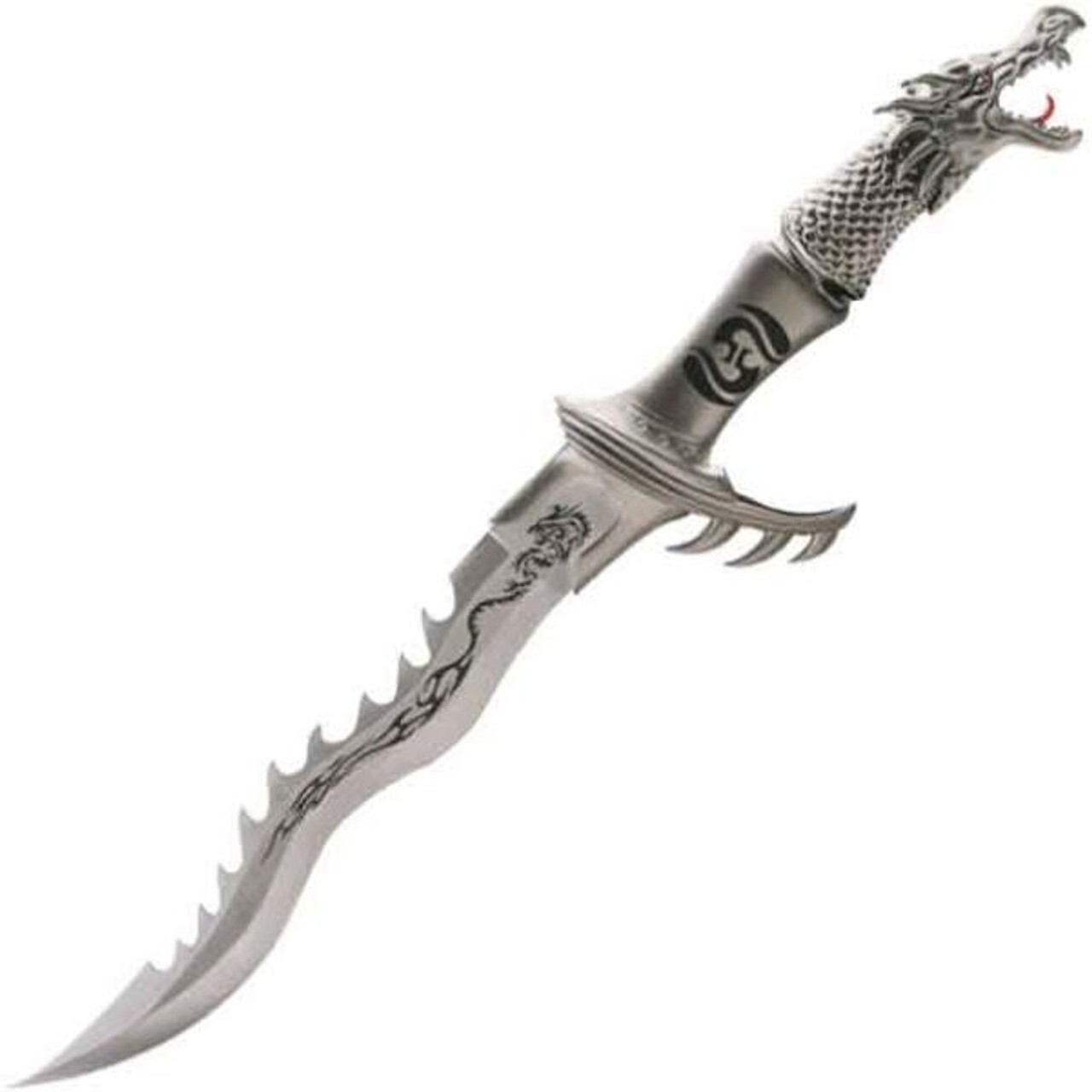 24″ Fantasy Dragon Kris Blade Knife Sword Machete Saber Dagger w/ Display Stand