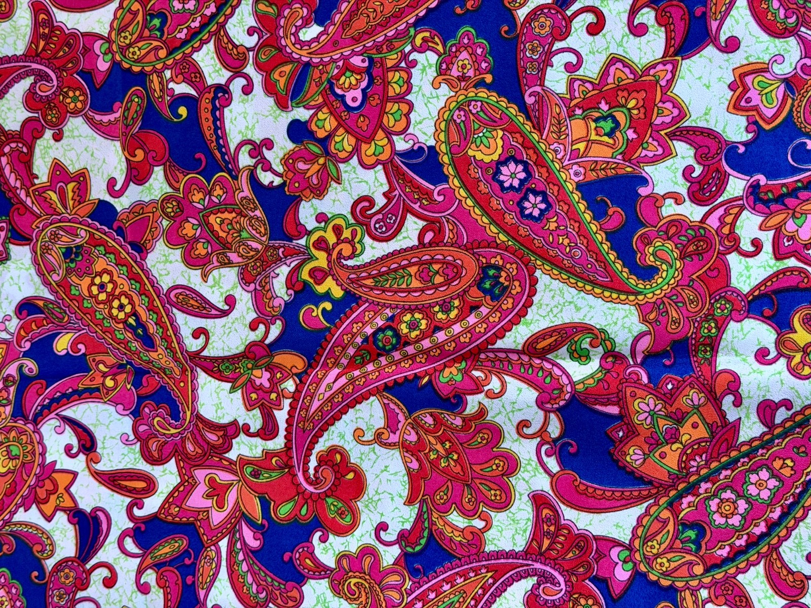 60’s Pucci Inspired Psychedelic PAISLEY Mid Century Barkcloth Era Vintage Fabric
