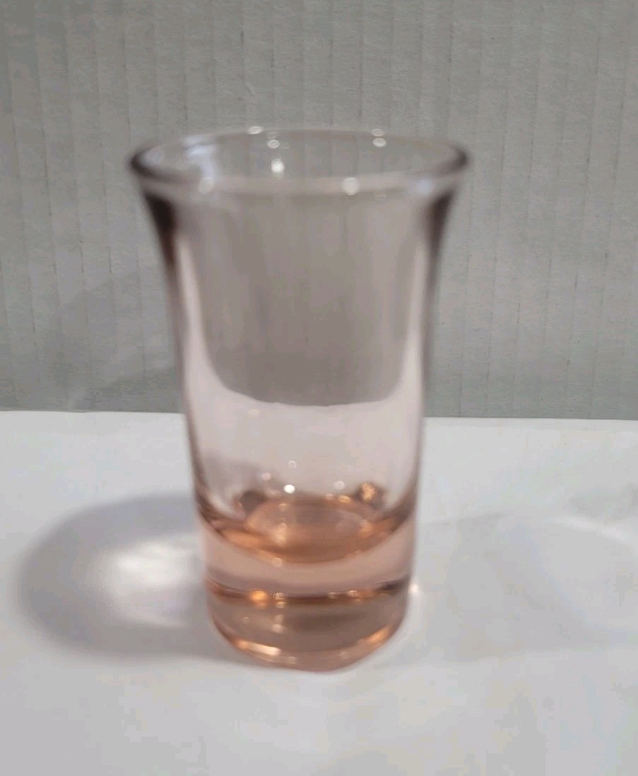 Vintage Selenium Pink Depression Glass Drinking 1 Shot Glass 3″ Tall