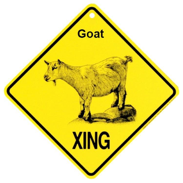 Goat Crossing Xing Sign New Made in USA 14 3/8 x 14 3/8