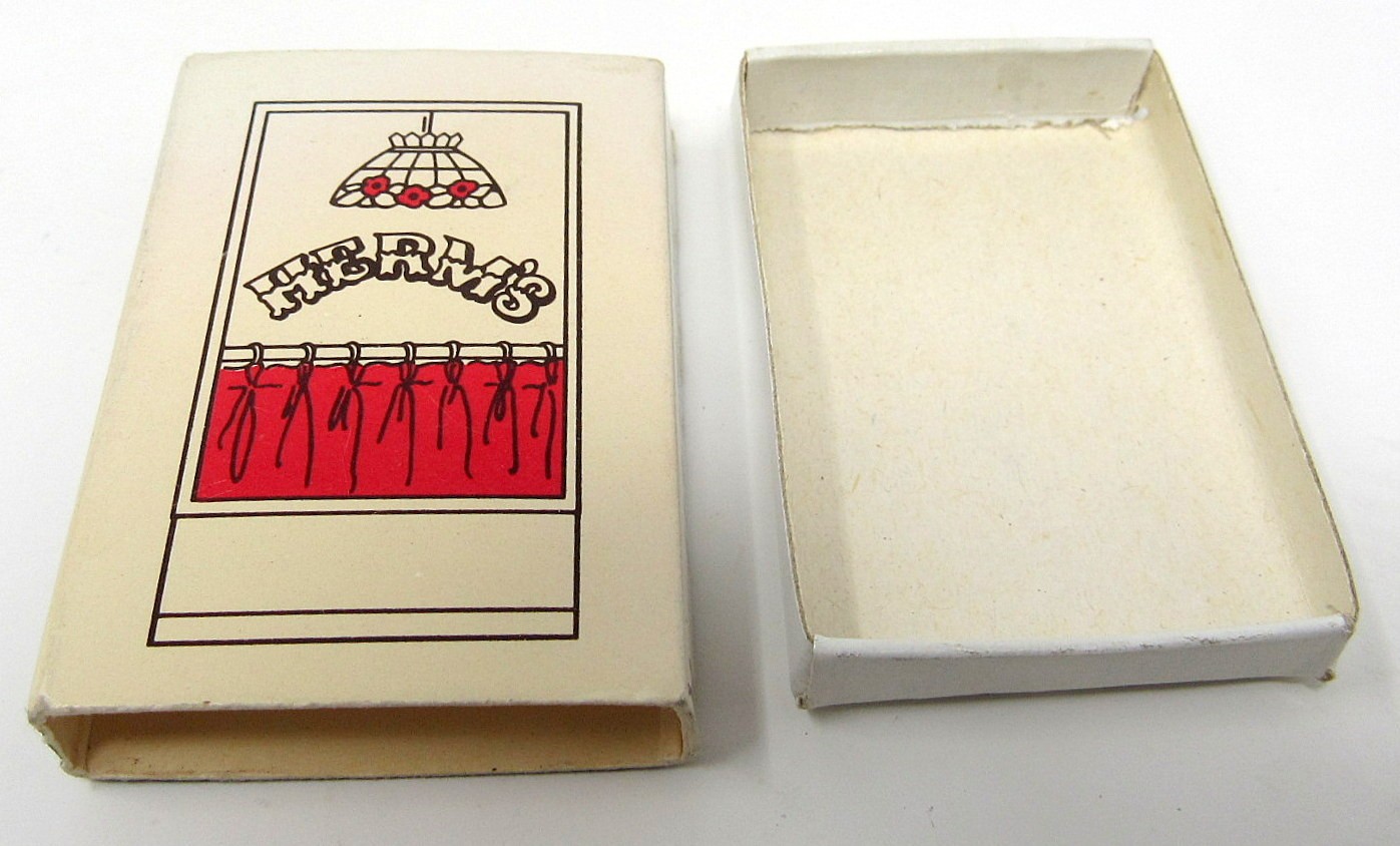 Herms Restaurant Slider Match Box Map Greenfield MA Collectible US Seller