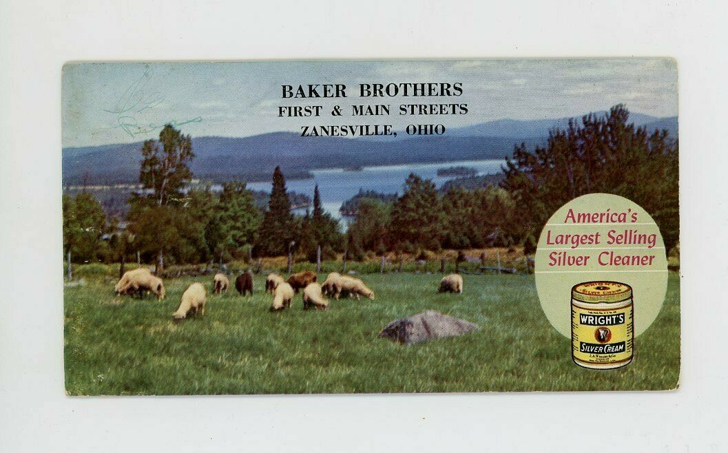 Blotter Baker Brothers First & Main Streets Zanesville Ohio Vtg Ad Farm Animals