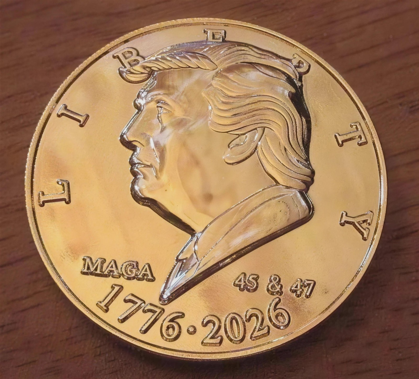 Trump 250th Anniversary Coin – 50mm Gold Plated Commemorative