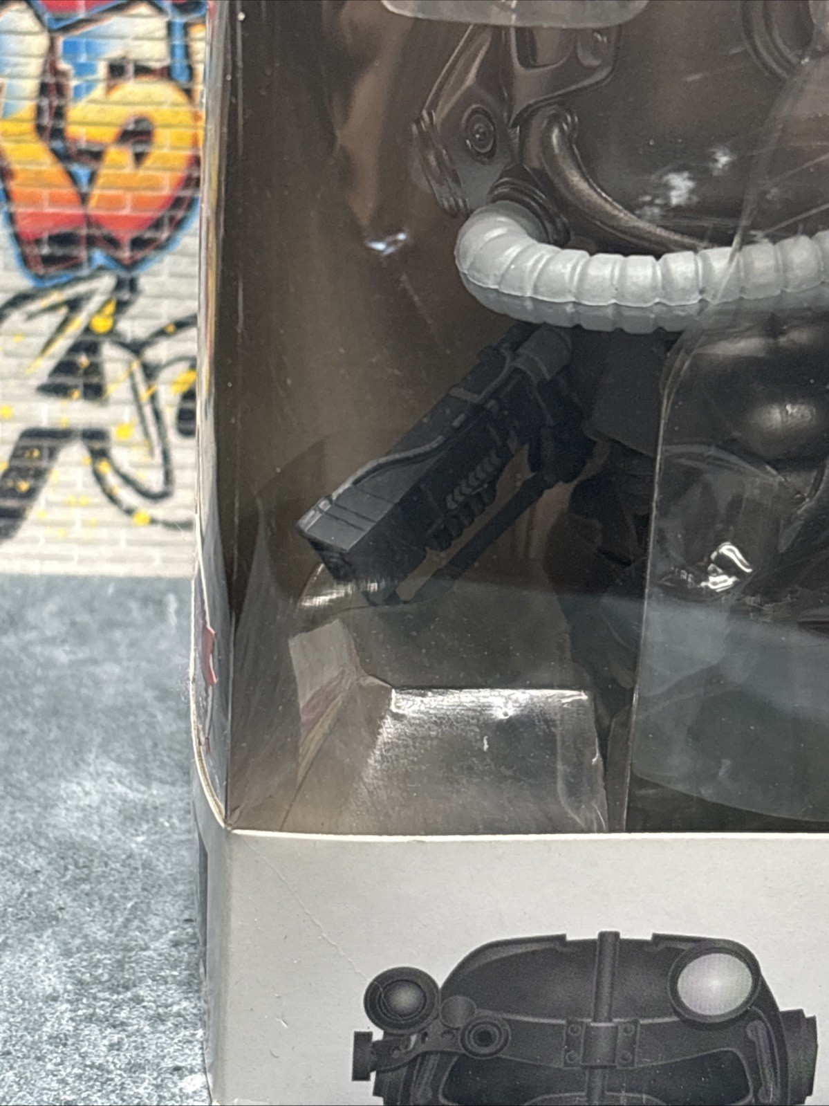 Funko POP! Fallout Power Armor Black & White #49 EB Games Exclusive DAMAGED