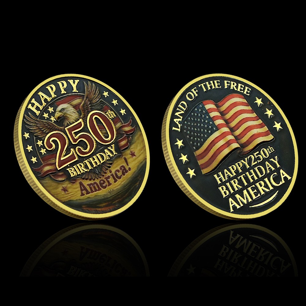 Happy 250th Birthday America Commemorative Coin 1776-2026 Eagle Collectible Gift
