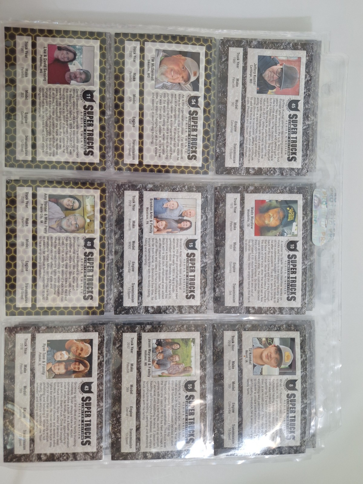 Super Trucks Limited Editions Trading Card Lot 142 Cards Multiple Series w/ Page