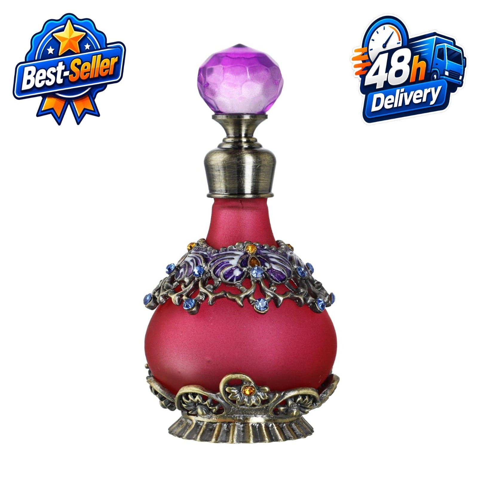 YUFENG 25ml Purple Vintage Refillable Perfume Bottle