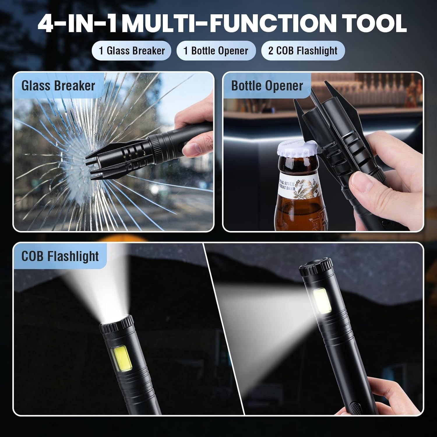 Windproof Torch Lighter 4-in-1 Camping .