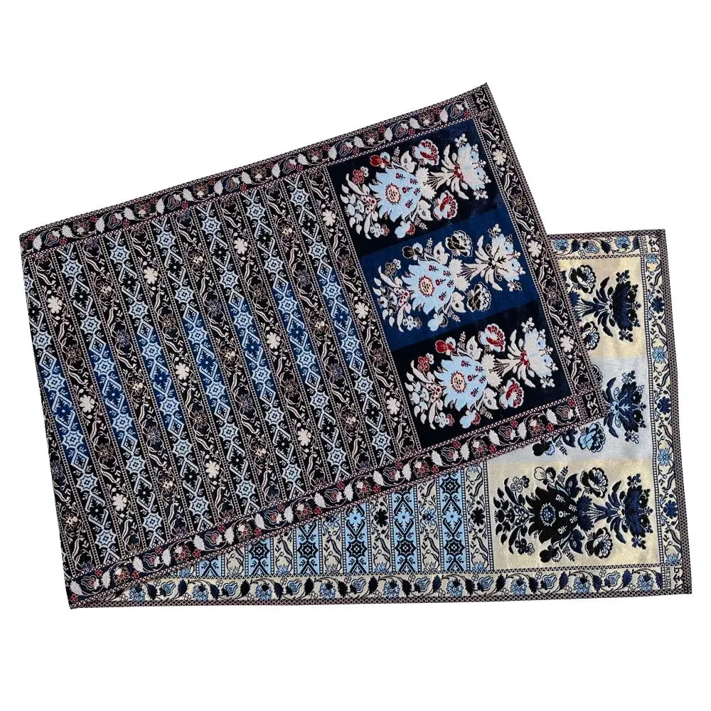 Historic Polish Table Runner “Roxolana Sapphire” with Fringes | Luxury Commonwea